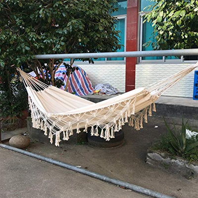 KEKEK ins Style 2 Person Hammock Boho Large Brazilian Macrame Fringe Double Deluxe Hammock Swing Net Chair Outdoor Indoor Hanging Deco