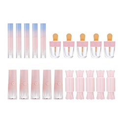 Tubo de Brillo de Labios vacío,Paquete de 20 Tubos de Brillo de Labios con Forma de Caramelo de lápiz de Helado Rosa,4 Estilos,envases de lápiz Labial precio
