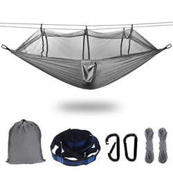 Hamaca de Mosquitero Ultra Ligera para Viaje y Camping,300kg de Capacidad de Carga,Nylon de Paracaídas de Secado Rápido,Mosquetones Premium,Correas de características
