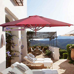 LJA Outdoor Parasol de Pared Parasol Balcón Vacaciones Jardín al Aire Libre Cantilever Sombrilla sombrilla inclinable con Poste de Metal (Color : Red) en oferta