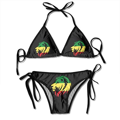 FUGVO Rasta Lion Boxing Bikini Mujer Trajes de baño Conjunto Ropa Interior Dos Piezas
