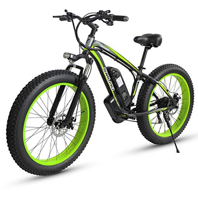 XXCY Bicicleta Eléctrica S02, 1000w 15ah 26 '' E-Bici Eléctrica De La Montaña De La Nieve De La Bici De Montaña (Verde)