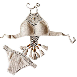 LUNULE VENMO Mujer Trajes de baño Dos Piezas Sexy Traje de baño de Split de Punto Bikinis Mujer Push up Traje de baño Flecos Playa Bikini de Cintura A precio