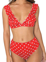 JFAN Mujer Traje de Baño Bikini Punto de Onda Ruffle Conjunto de Bikini de Playa Acolchado Bañador características