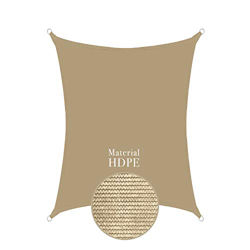 anndora Toldo permeable al aire, 3 x 4 m, rectangular, protección solar HDPE, color arena en oferta