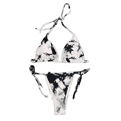 Conjunto De Bikini De TriáNgulo con CordóN CeñIdo Tie Dye para Mujer Traje De BañO De 2/3 Piezas （S-XL）