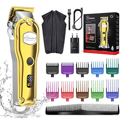 Hatteker Cortapelos profesional para hombre, cortapelos y barba, recortadora de precisión, cortapelos largos, para hombre, resistente al agua, color d