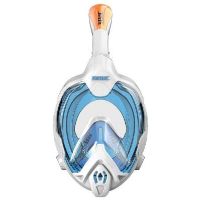 SEAC Fun máscara de Snorkel Integral para niños 10+ y Caras pequeñas, liberación rápida, Juventud Unisex, Blanco/Anaranjado, XS