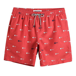 Bañador para Hombre, de Secado Rápido, con Forro de Malla Cordón Ajustable Diseño Clásico Rojo Cresta L en oferta