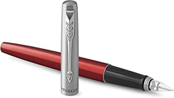 PARKER JOTTER - Pluma Estilográfica, de Color Rojo Kensington y Tinta Azul, con Cuerpo de Metal y Plumín Mediano, en Estuche de Regalo características