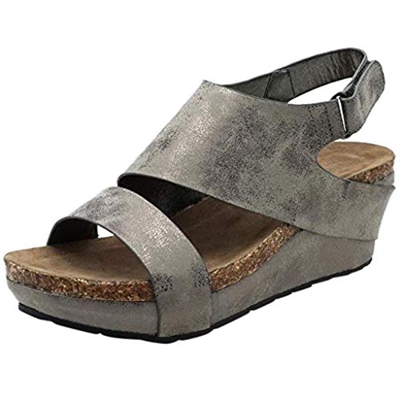 Wyxhkj Sandalias De Cuña Para Mujer Sandalias De Punta Abierta Y Tobillo Ajustable Sandalias De Plataforma Impermeable Sandalias Romanas Vintage Zapat
