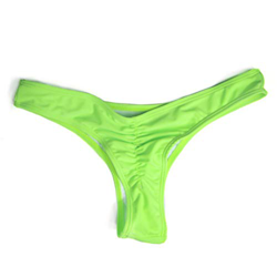 TENDYCOCO Mujeres Bikini brasileño Parte Inferior Ropa de Playa Sexy V Cheeky Fruncido T-Back Tanga Traje de baño en oferta