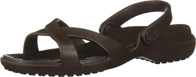 Crocs Meleen Crossband Sandal W, Sandalias de Punta Descubierta para Mujer, Marrón (Espresso 206), 36/37 EU