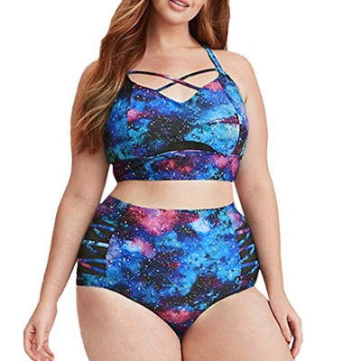 jieGorge Traje de baño para Mujer, Traje de baño Acolchado de Talla Grande para Mujer, Conjunto de Bikini Push up, Traje de baño, Traje de baño para M