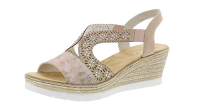Rieker 61916 Mujer Sandalias de cuña,Zapatos del Verano,cómodo,Plana,rosa/altrosa/31,36 EU / 3.5 UK
