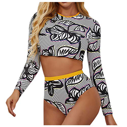 Marrmo Bikini sexy sólido para mujer, diseño de rayas, con cordones, bandeau, playa y flores, push up, dos piezas gris M en oferta