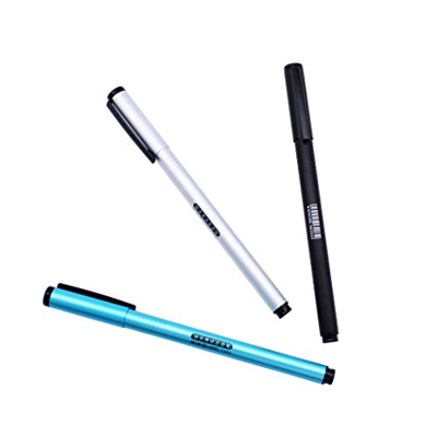 Abcsea 3 Piezas Hero 1303 Pluma Fuente, Set Pluma Estilográfica, Pluma Estilográfica Punta fina, Pluma Estilográfica, Negro, Plata y Azul