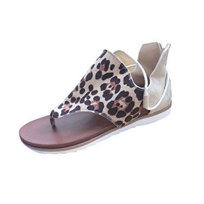 Sandalias Mujer Verano 2020 Cuña Fondo Plano Sandalias Punta Abierta Cuero Retro Zapatos Tacón Plano Casuales Cómodas Mujeres Zapatillas de Playa con 