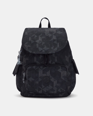 Kipling - Mochila De Mujer City Pack S En Negro Con Estampado Geométrico