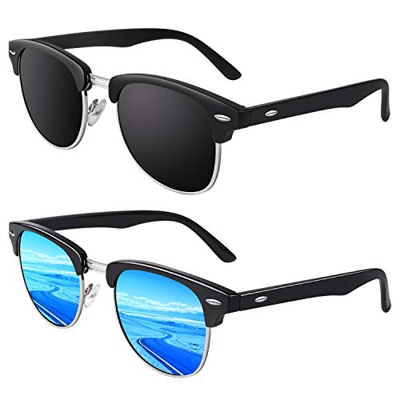 GQUEEN Gafas de sol polarizadas Hombre Mujer Bocina enculado Medio Marco GQO6