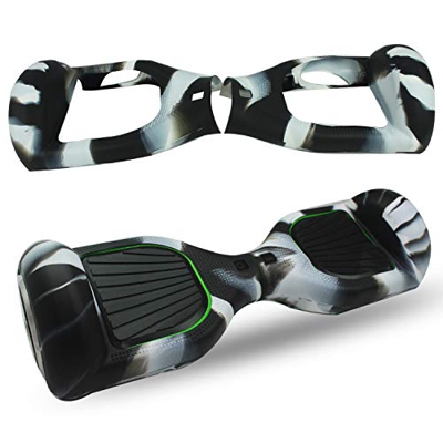 ABBY Protectora Funda de Silicona para 6.5" Smart Scooter Balance Patinete Electrico Hoverboard Cover (Blanco Negro)