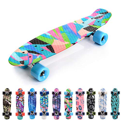 meteor Monopatín Retro plástico Skateboard Completo Patineta para Niños Jóvenes Adultos Mejor Calidad Robusto Ligero Ruedas - Buen Regalo (Colors) precio