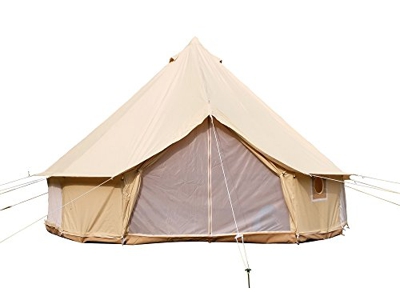 Safari Camping Impermeable Bell Tienda de campaña Bell con Cremallera en Suelo (Tienda de Lona (Beige), Diameter3m)