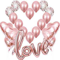 Globos de Oro Rosa Dorado, Globo Love XXL, 6 Corazón Rosegold Helio,4 Globos de Confeti,10 de látex, Decoración Romantica Día de San Valentín Bodas Nu en oferta
