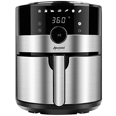 Hoepaid Freidora sin Aceite 3.5L,Air Fryer con 7 Programas,Freidora de Aire Caliente con Pantalla LED Táctil y Botón Giratorio,Freidora Multifuncional