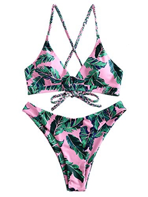 ZAFUL Bikini de corte alto para mujer. Multi-a M