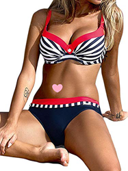 UMIPUBO Mujer Bikini Push-Up Acolchado Bra Trajes de Baño Tops y Braguitas Bikini Sets (ES 40, Estilo2:Rojo) en oferta