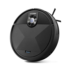 Robot Aspirador, APOSEN Aspiradora Robot con Sensor de Colisión y Caída, Carga Automática, Sistema de Filtrado, Silencioso, para Pelos de Animales, Su precio