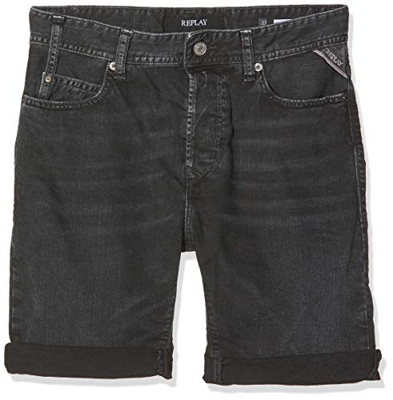 REPLAY Rbj.901 Short Pantalones Cortos, Negro (Black Delavè 998), (Talla del Fabricante: 27) para Hombre