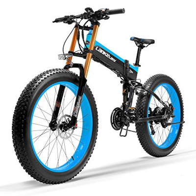 LANKELEISI Nueva T750Plus Bicicleta de eléctrica, Bicicleta de Nieve con Sensor de Asistencia a Pedales de 5 Niveles, batería de 48V 14.5Ah, Mejorada 