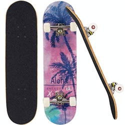 Sumeber Skateboard para principiantes Skateboard de 80 x 20 cm con ABEC 7 rodamientos 7 capas Trucos Skateboard completa para adolescentes niñas niños precio