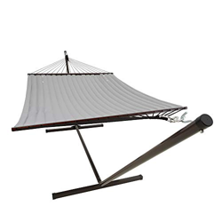 VITA5 Hamaca con soporte, hasta 2 personas, 200 kg, 190 x 140, cojín extraíble, resistente a la intemperie y a los rayos UV (gris cálido) características