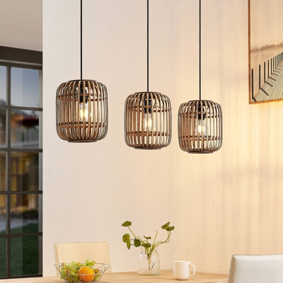 Lindby Canyana lámpara colgante, 3 luces, natural