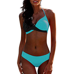 CheChury Bikinis Mujer 2021 Push Up Halter Bikini Traje de baño Acolchado Bra Tops y Braguitas Bikini Sets Talla Grande Bañador Vacaciones precio