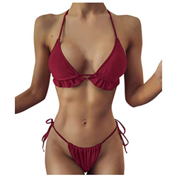 Bikini para Mujer Traje de baño Ropa de Playa Tanga de Tiro bajo Bikinis Mujer Push up brasileños Playa Mujer Braga Bikini Estilo 1 en oferta