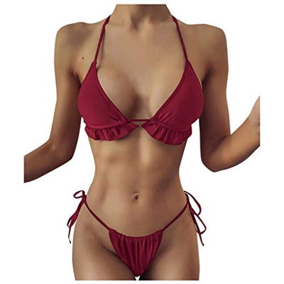 Bikini para Mujer Traje de baño Ropa de Playa Tanga de Tiro bajo Bikinis Mujer Push up brasileños Playa Mujer Braga Bikini Estilo 1