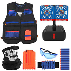Joyhoop Kit de Chaleco Táctico para Niños, Chaleco Táctico para Niños para Pistolas Nerf N-Strike Elite.(Extra con Objetivo de Tiro Eléctrico) características