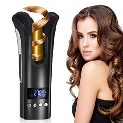 Rizador de Pelo Inalámbrico con Pantalla LCD y Temporizador y Con 2 Clips Rizador Portátil Giratorio de 360 ​​°, Rizador Inalámbrico Recargable por US características