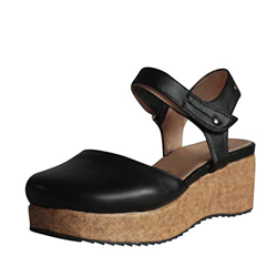 Zapatos Mujer Verano 2019 Sandalias con Puntera Cerrada de Cuña con Plataforma | Loop Fastener | Tacon Alto 6cm | Talla 35-43 | Elegante Romanos Estil precio