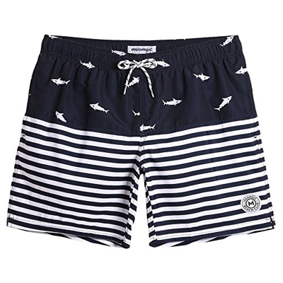 MaaMgic Trajes de Baño para Hombres Bañador para Vacaciones en la Playa Secado Rápido Piscina Nadar Azul Marino Tiburón M