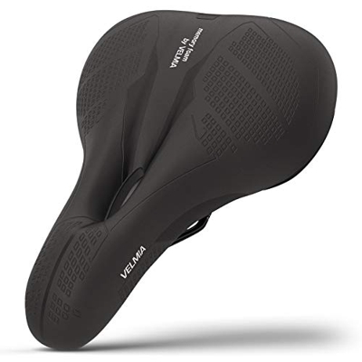 Velmia Sillín [Trekking] - cómodo sillín para señoras y Caballeros con Concepto de 3 Zonas & Espuma con Memoria - Asiento de Bicicleta Impermeable con