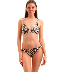 SOL Y PLAYA - Conjunto Bikini triangulo sin aro Doble Tirantes Braga estándar Moderno para Mujer Chica (42 - L, Leopardo) precio
