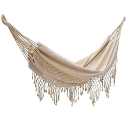 Hamaca con flecos 2 plazas, hamaca doble, bien de precio, 350 x 160 cm, color crudo precio