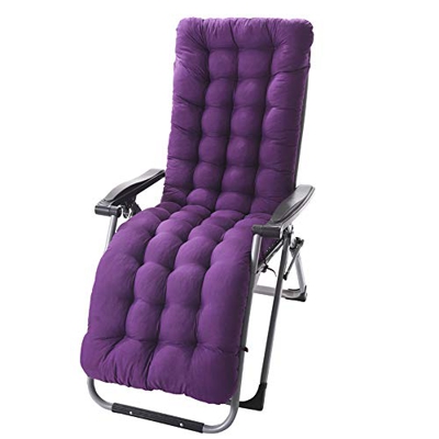 Nazeglle - Cojín para tumbona de patio, jardín, tumbona reclinable, 155 cm, con 8 correas, morado