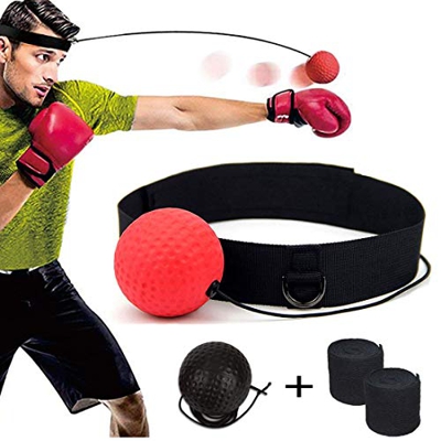 DYBOHF Pelota Boxeo, Boxeo Ball, Fight Ball Reflex en Cadena con Diadema para (Training Mejorar Las Reacciones y Velocidad/Descompresión) Fight MMA Tr
