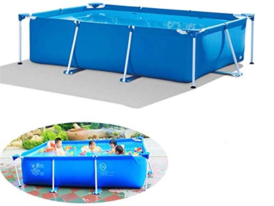 Mopoq Apoyo a la Familia Piscina, Desmontable Tubular Hijos de Piscina, Marco Rectangular, fácil de Montar y Desmontar, Duradero y Adecuado for Patio